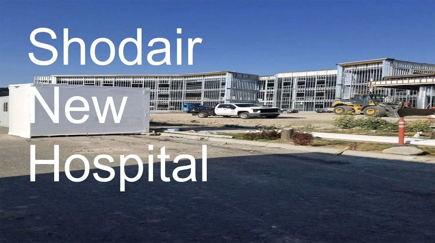 View of a hospital during construction