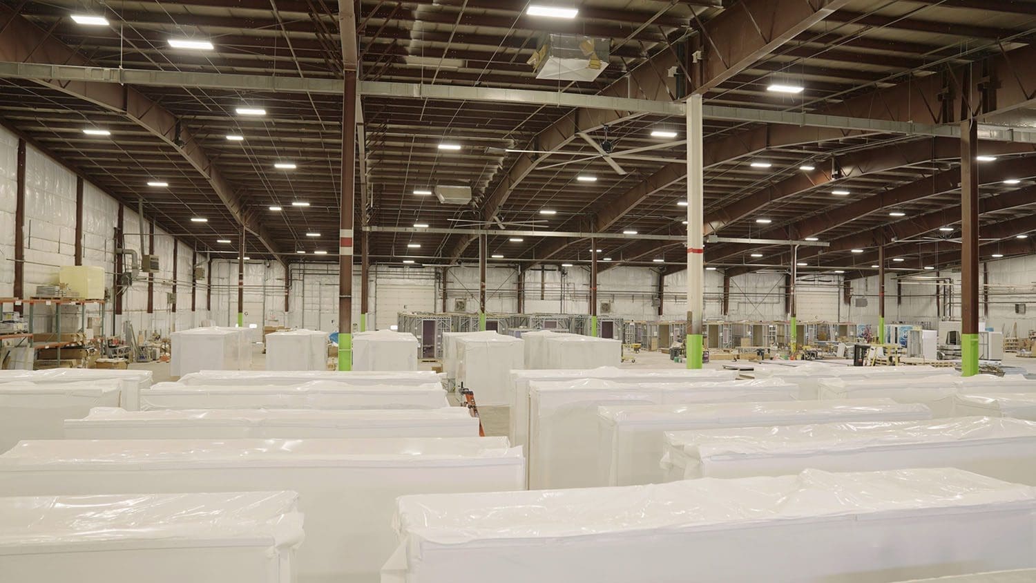 Modular bathroom pods ready for delivery