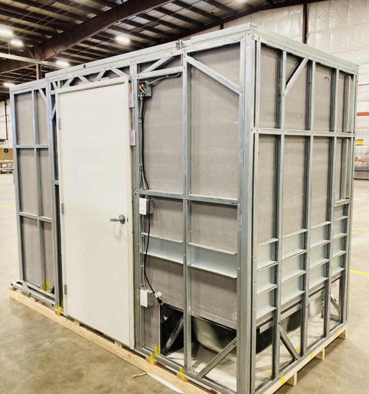 Exterior of a B and T Bathroom Pod